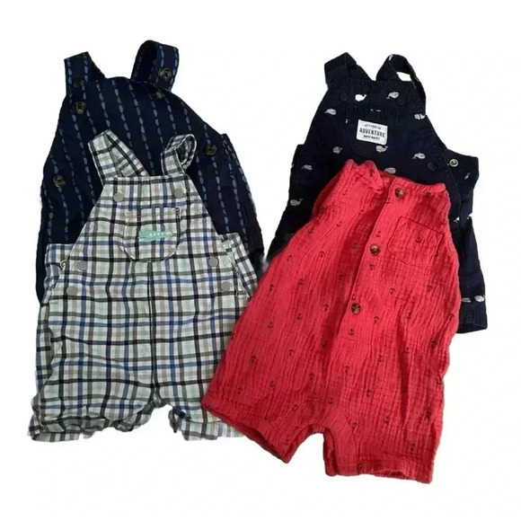 Lot Of 4 Carter’s Newborn Overalls - Picture 1 of 7